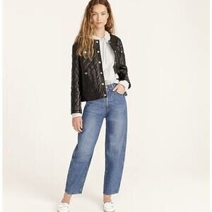 J Crew Peggy Barrel Leg Jeans Medium Wash High Rise Stretch Denim Womens 24